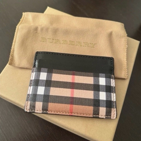 Burberry Checkered Black and Brown Card Holder - Picture 2 of 4